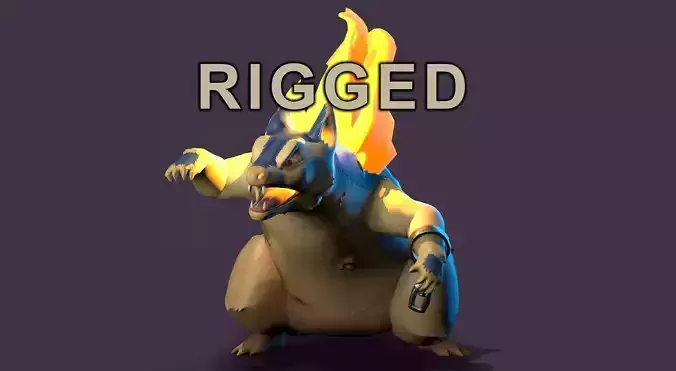 Typhlosion Anim Rig - Pokemon 3D model