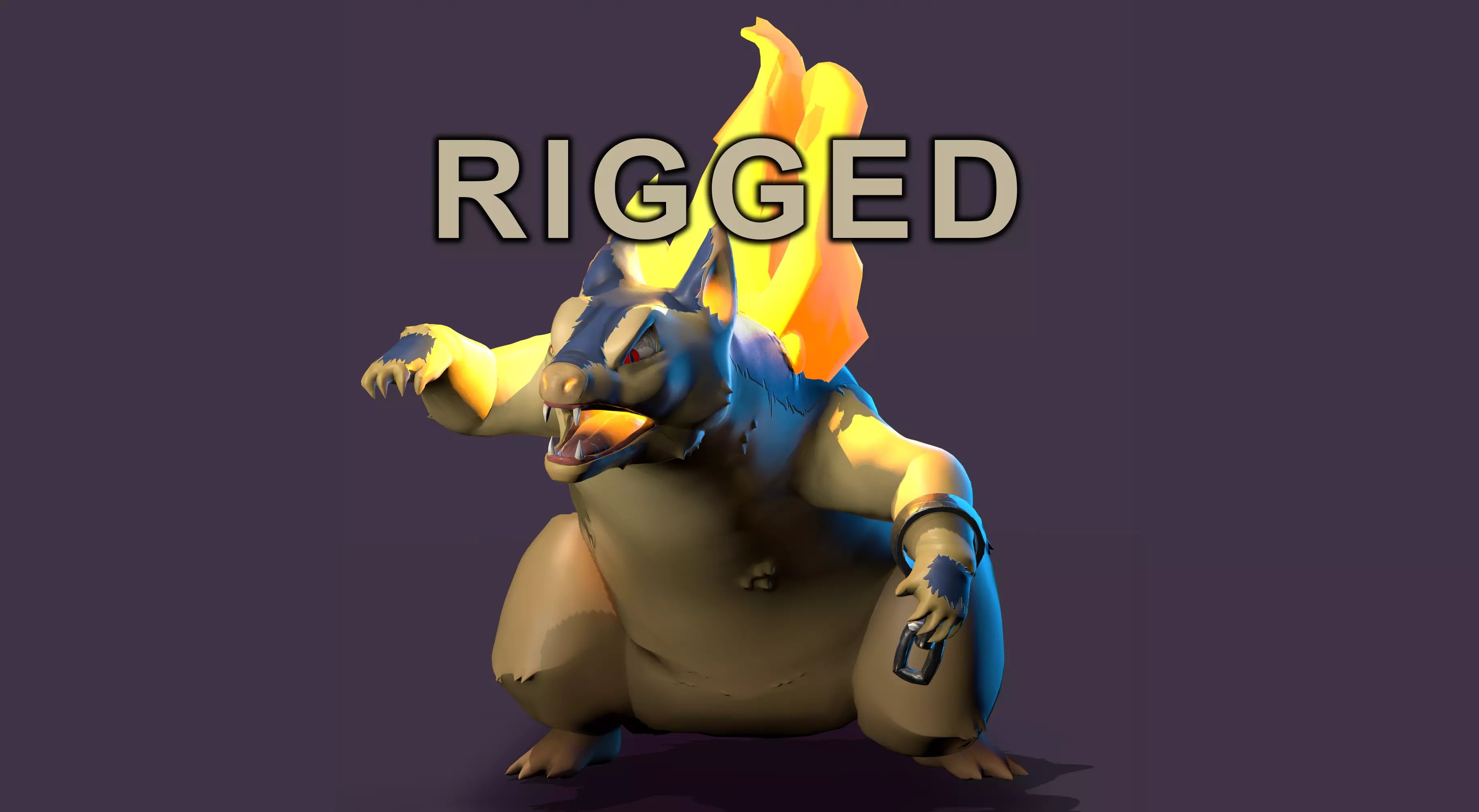 Typhlosion Anim Rig - Pokemon 3D model_0