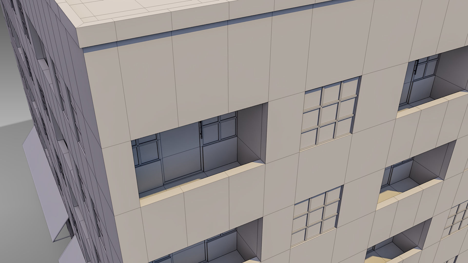 Apartment Building 002 3D model_11