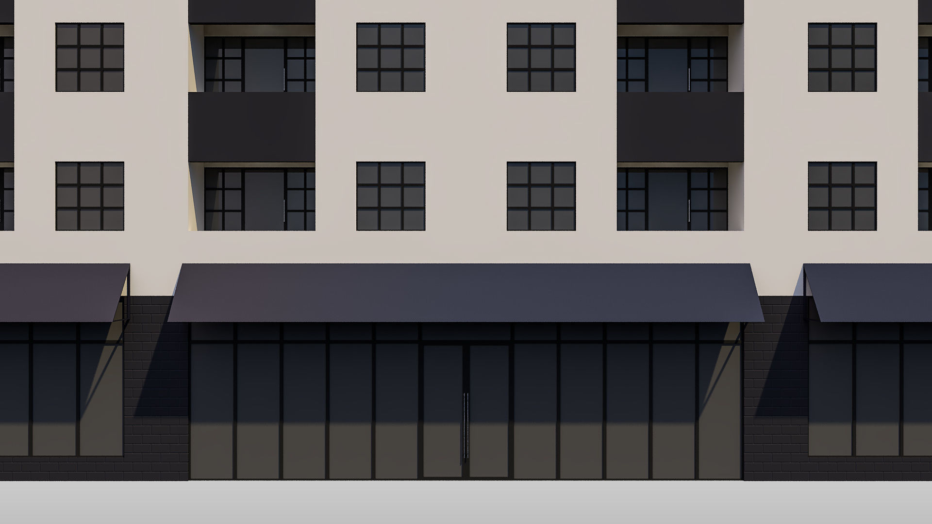 Apartment Building 002 3D model_7