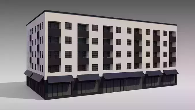 Apartment Building 002 3D model