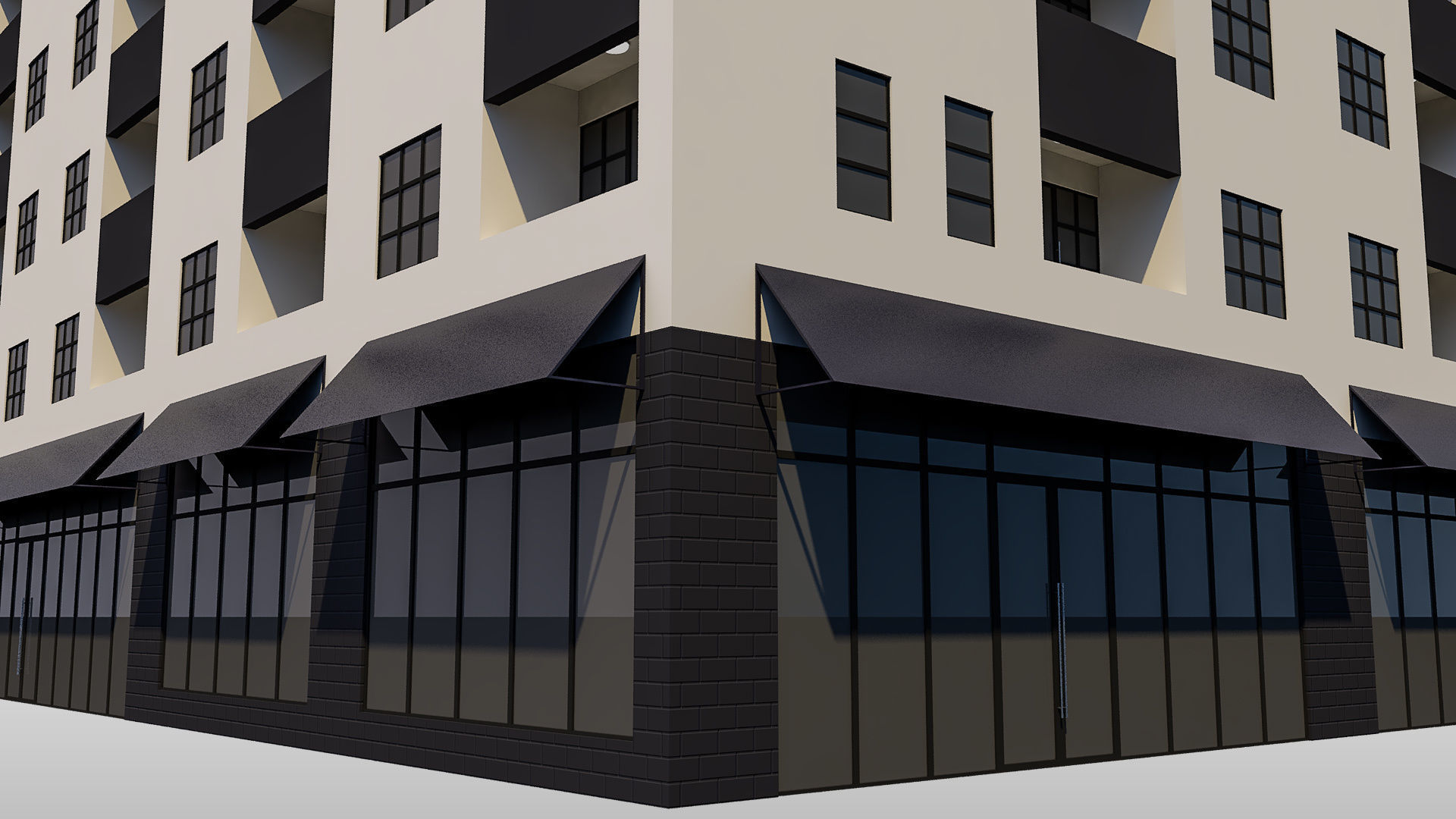 Apartment Building 002 3D model_6