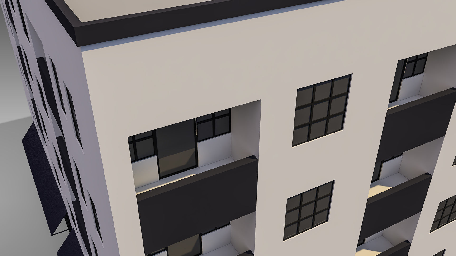 Apartment Building 002 3D model_2