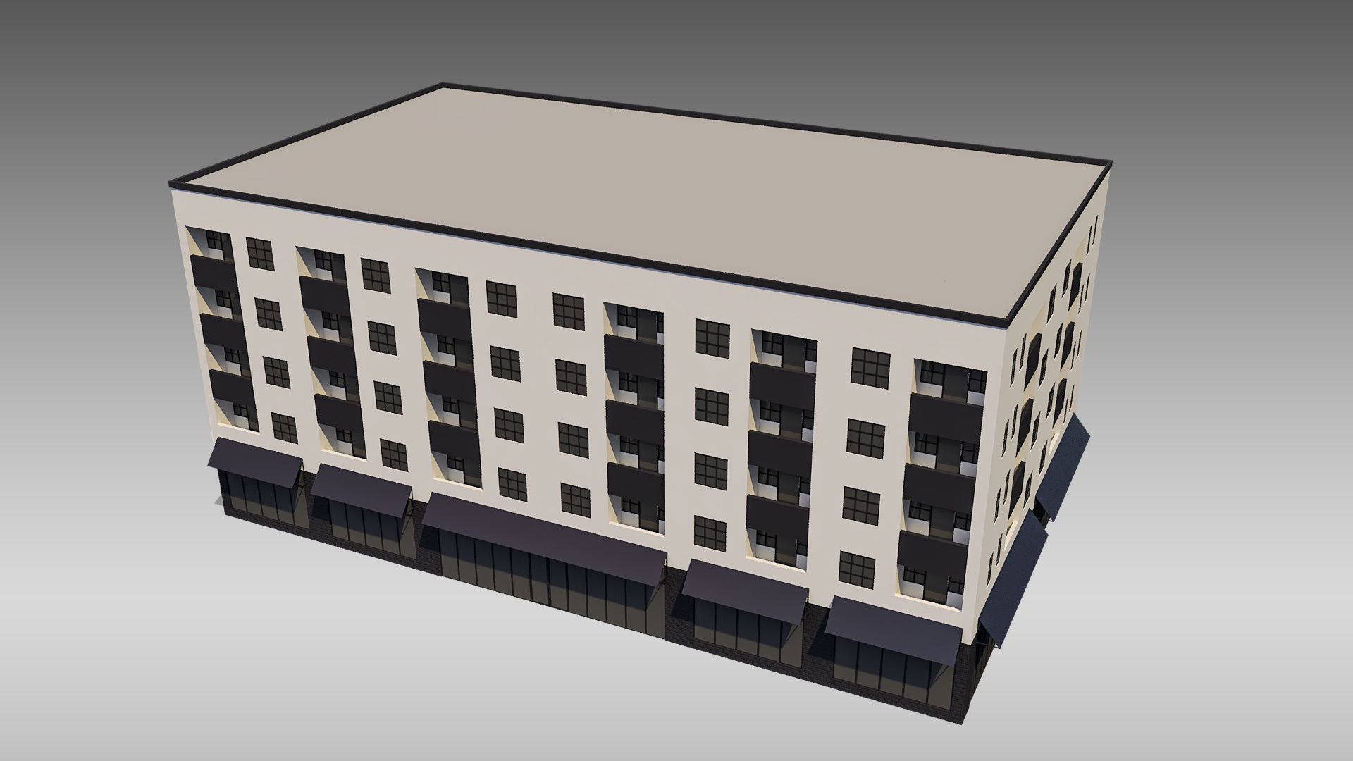 Apartment Building 002 3D model_1