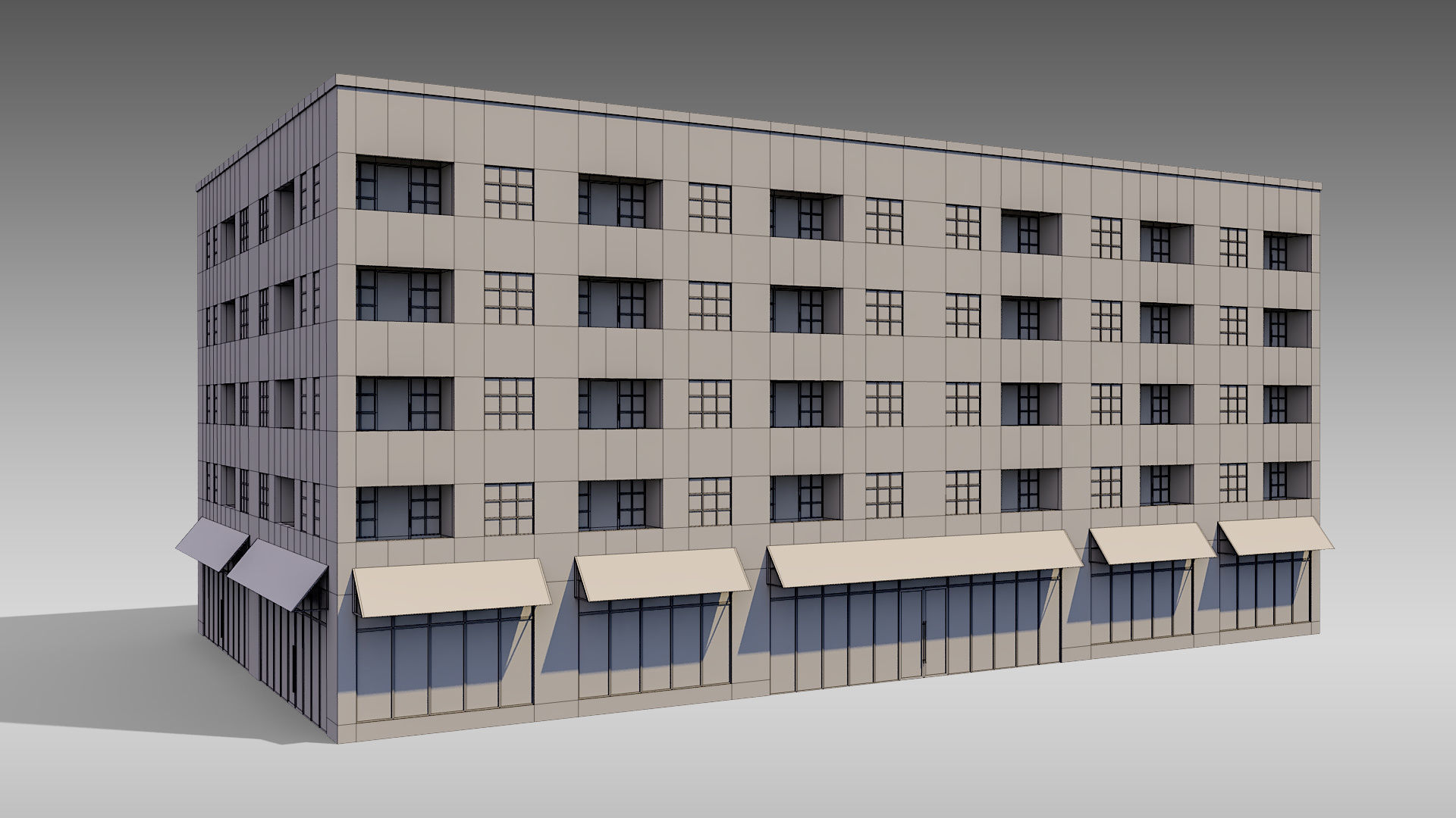 Apartment Building 002 3D model_9