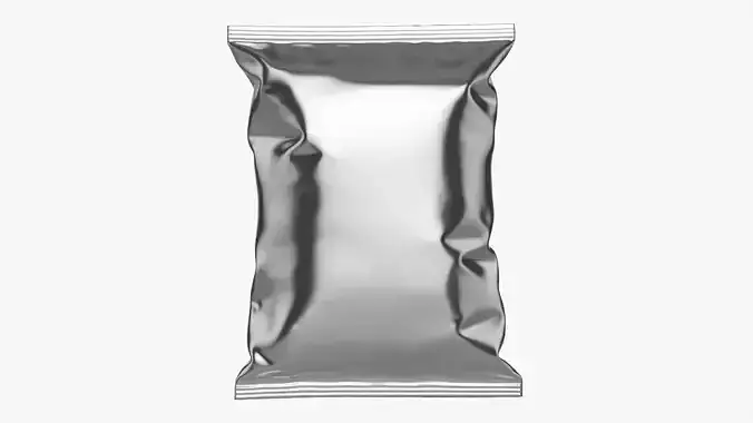 Potato chips package medium with folds 01 mockup 3D model