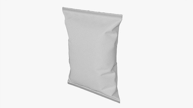 Potato chips package medium with folds 01 mockup 3D model 7