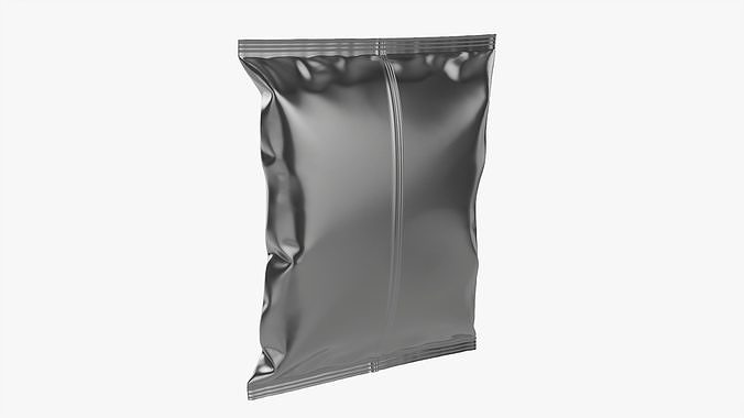 Potato chips package medium with folds 01 mockup 3D model 4