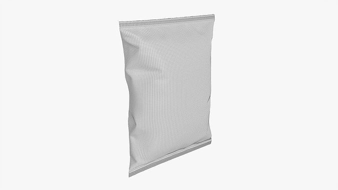 Potato chips package medium with folds 01 mockup 3D model 6