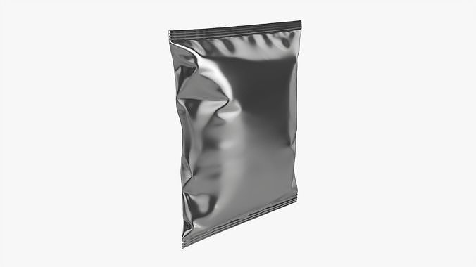 Potato chips package medium with folds 01 mockup 3D model 2