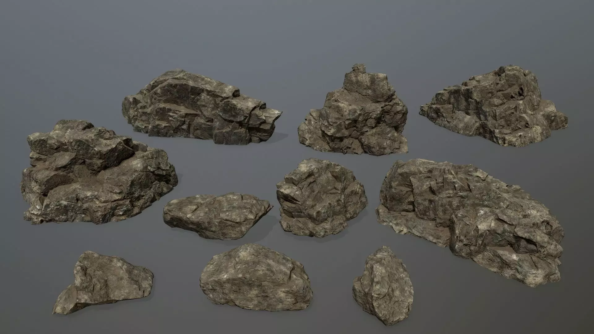 rocks rock Low-poly 3D model_0