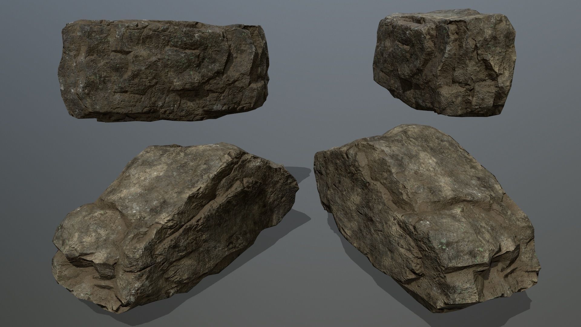 rocks rock Low-poly 3D model_16