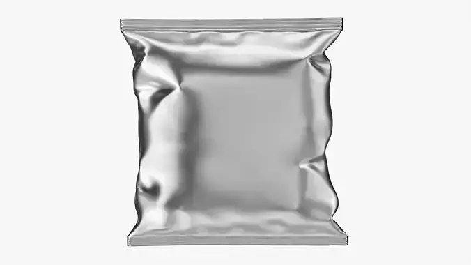 Potato chips square package small with folds mockup