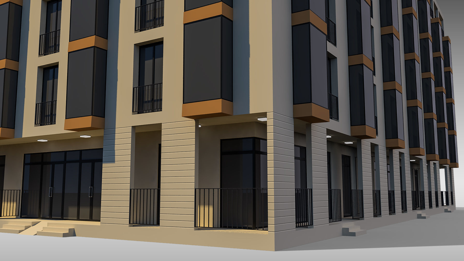 Apartment Building 004 3D model_6