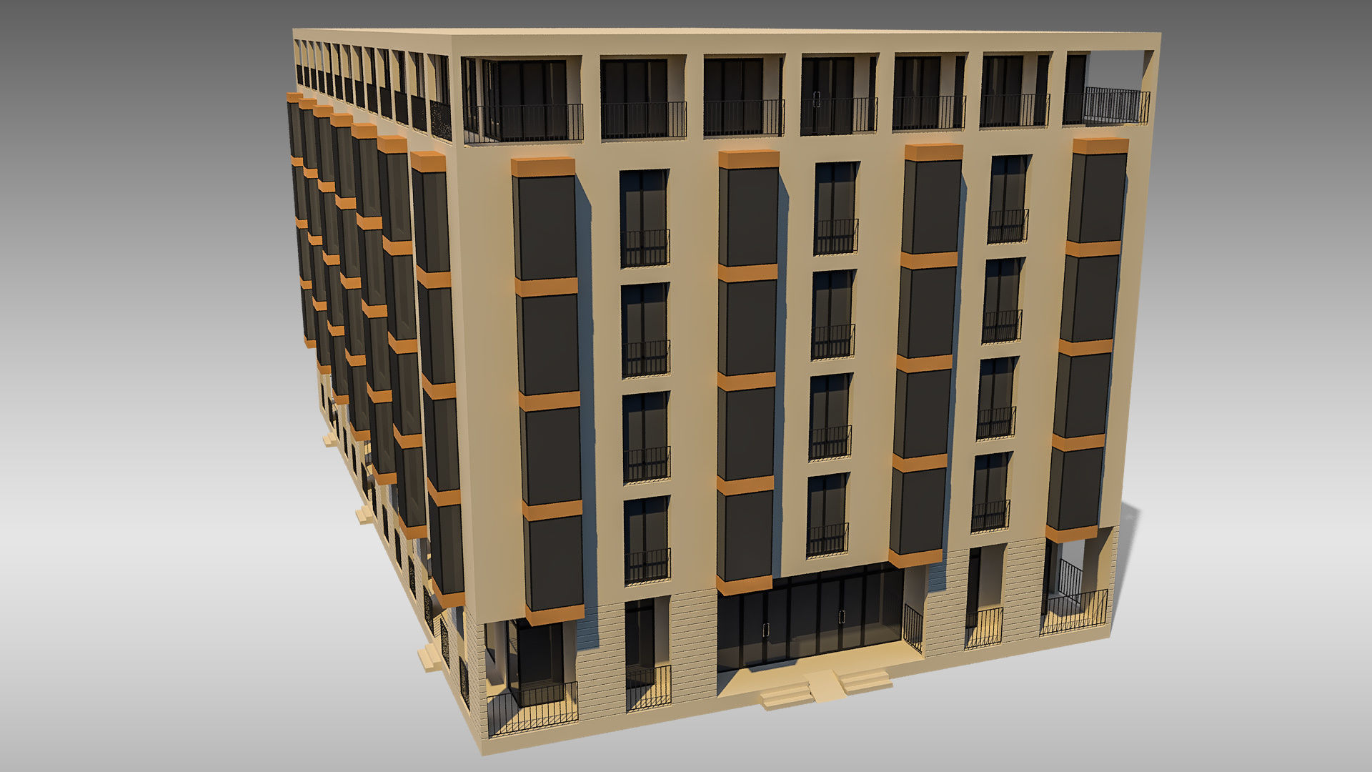 Apartment Building 004 3D model_8