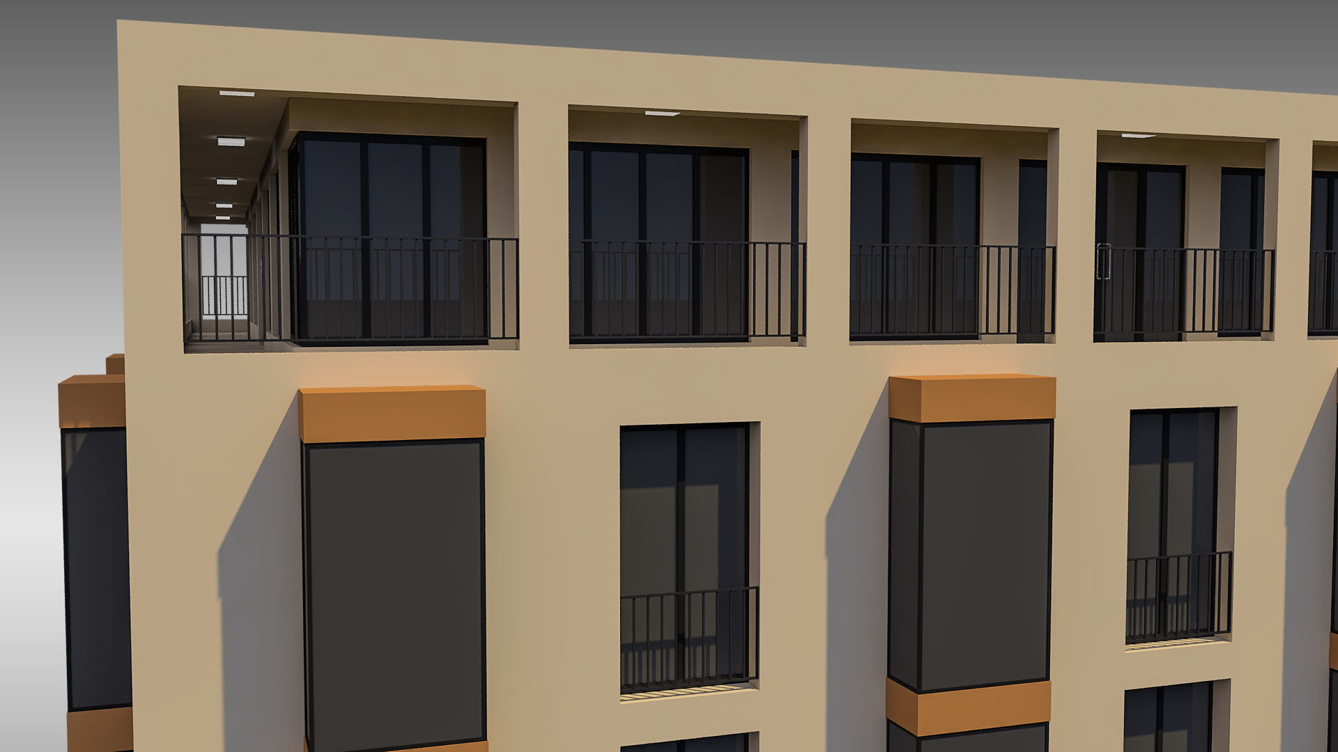 Apartment Building 004 3D model_2