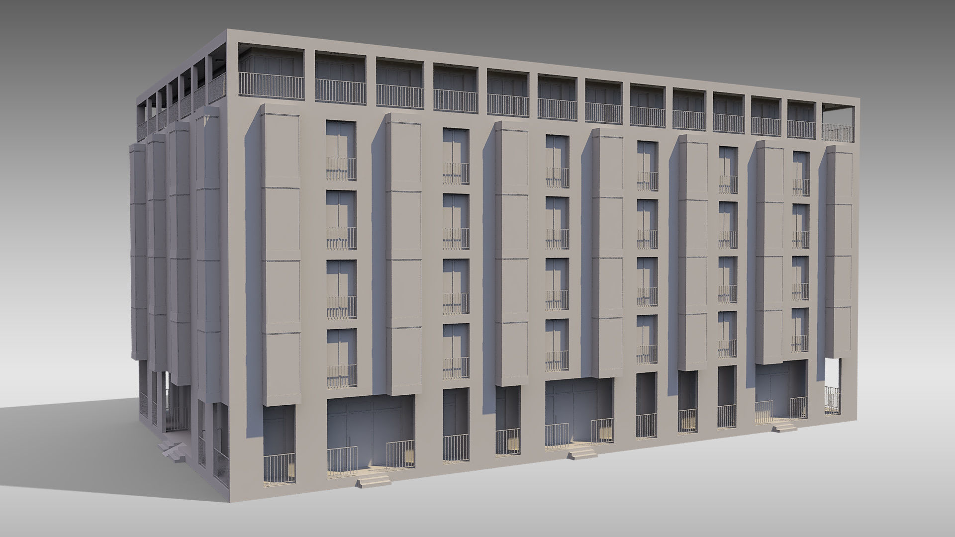 Apartment Building 004 3D model_9