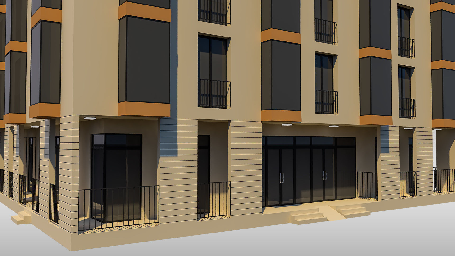 Apartment Building 004 3D model_5