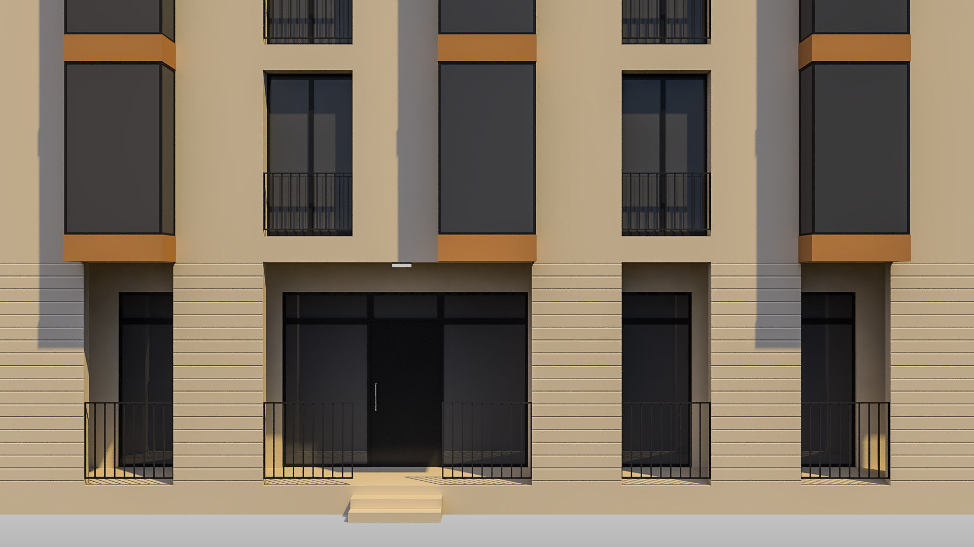 Apartment Building 004 3D model_7