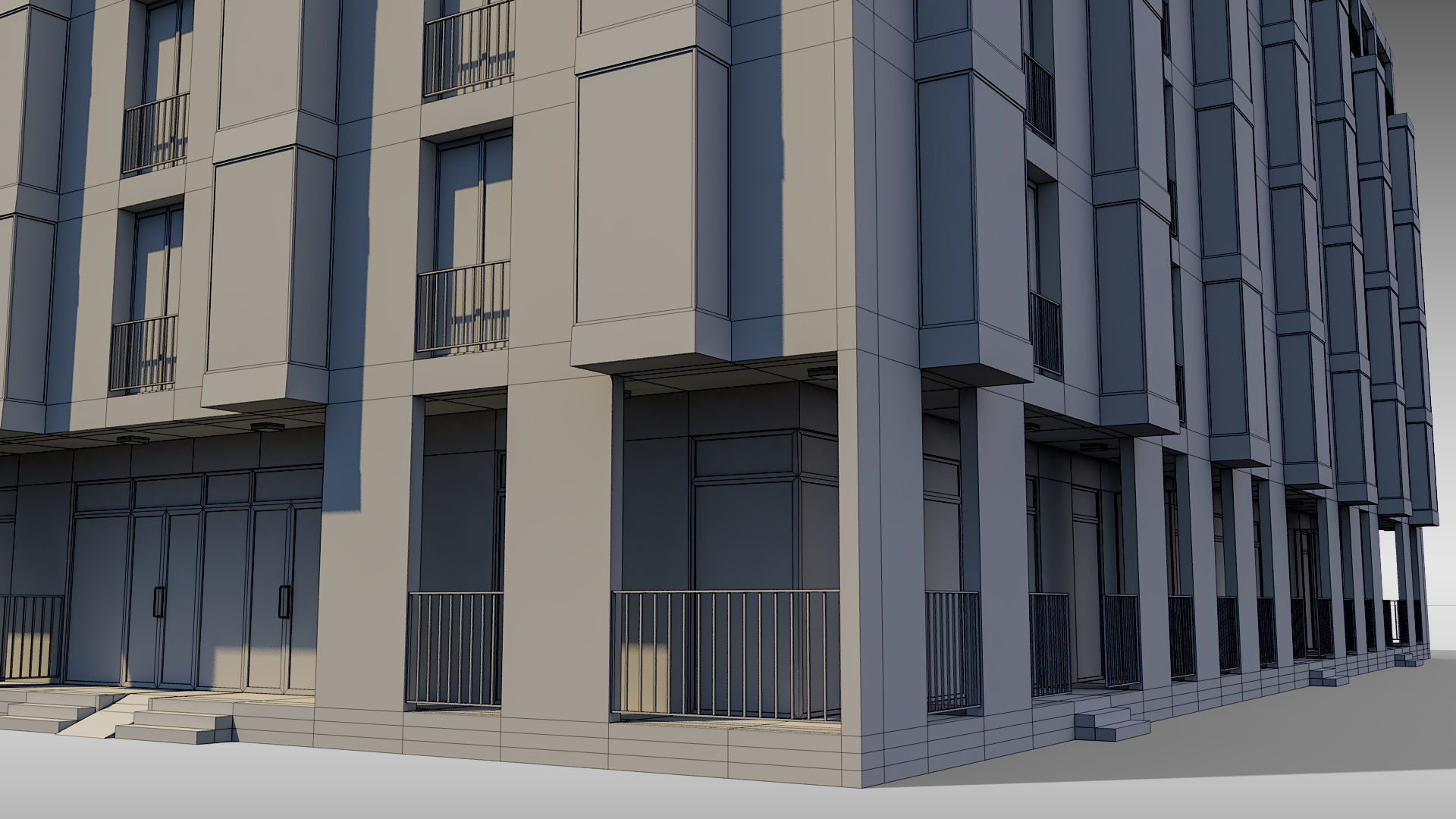 Apartment Building 004 3D model_14