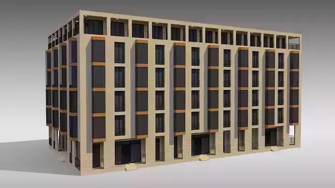 Apartment Building 004 3D model