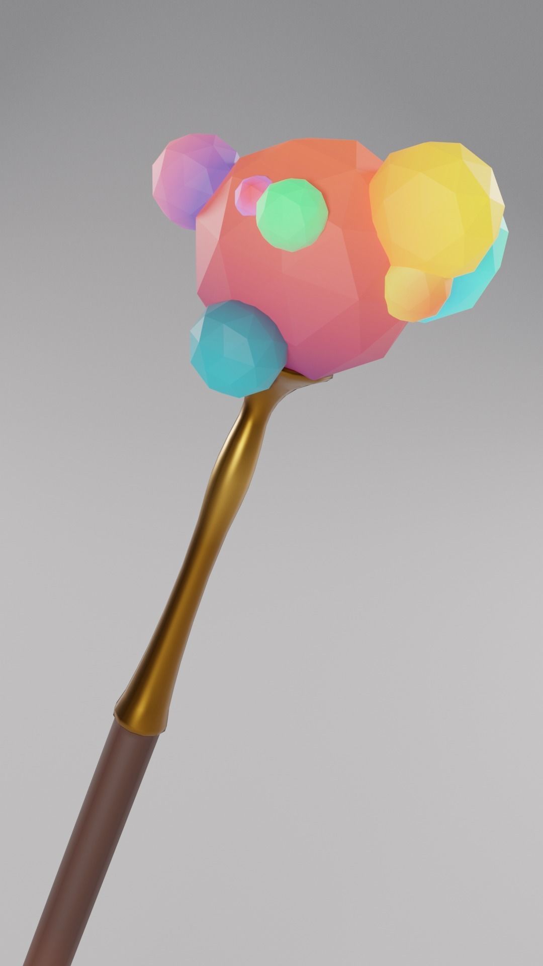 Ico Staff Low-poly 3D model_2