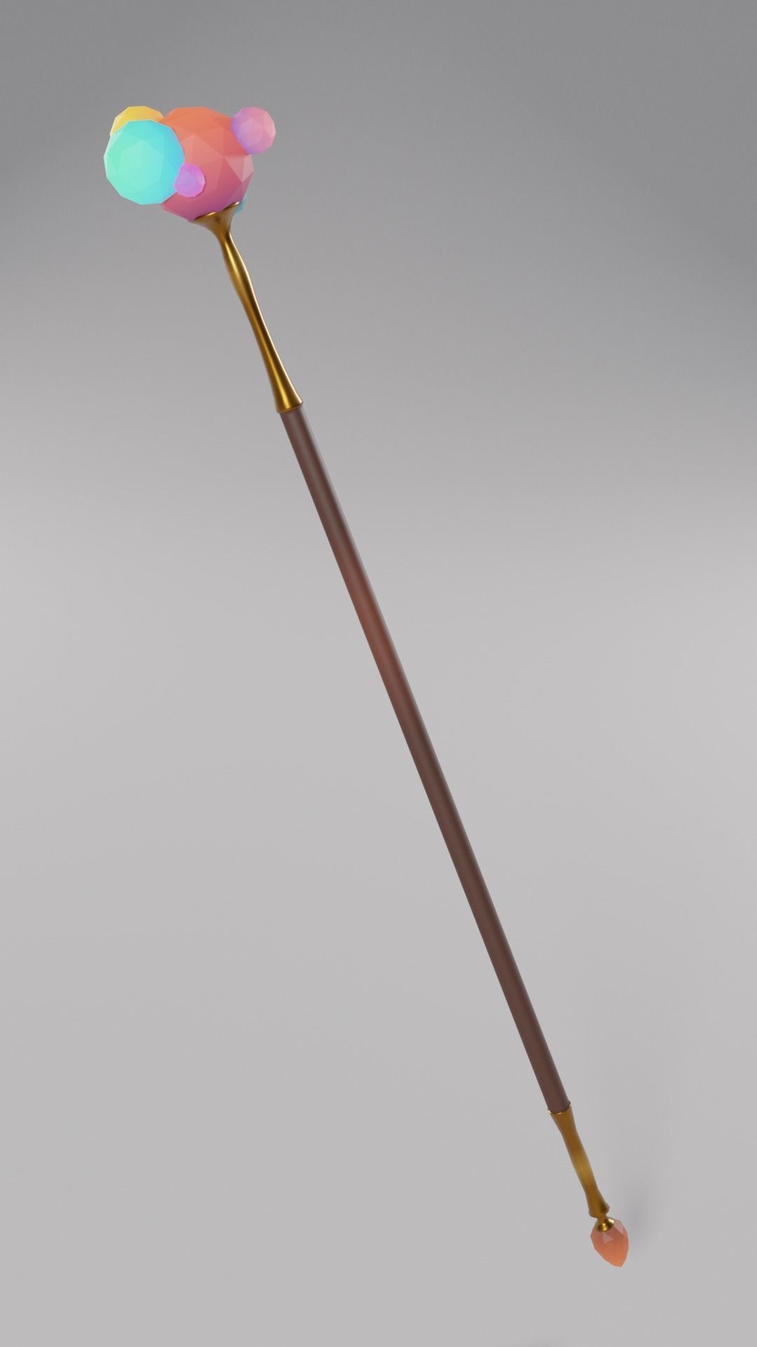 Ico Staff Low-poly 3D model_1