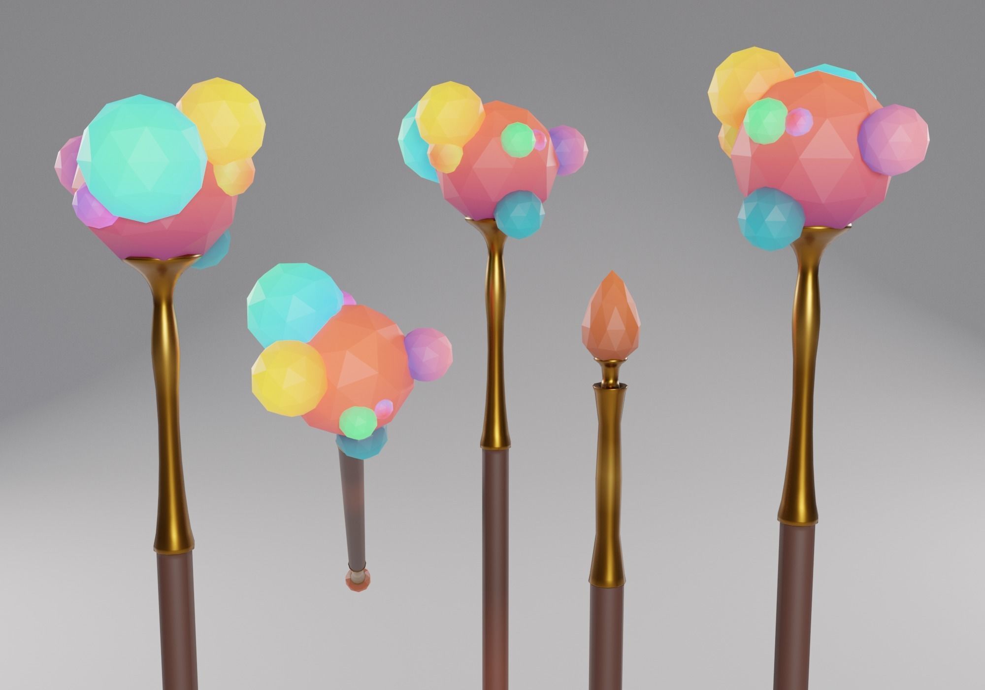 Ico Staff Low-poly 3D model_4