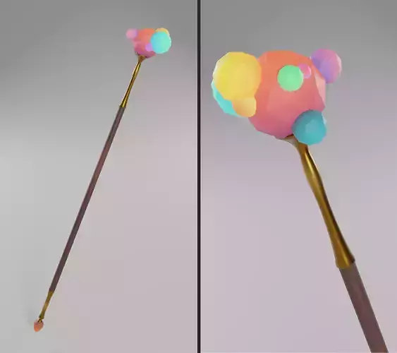 Ico Staff Low-poly 3D model