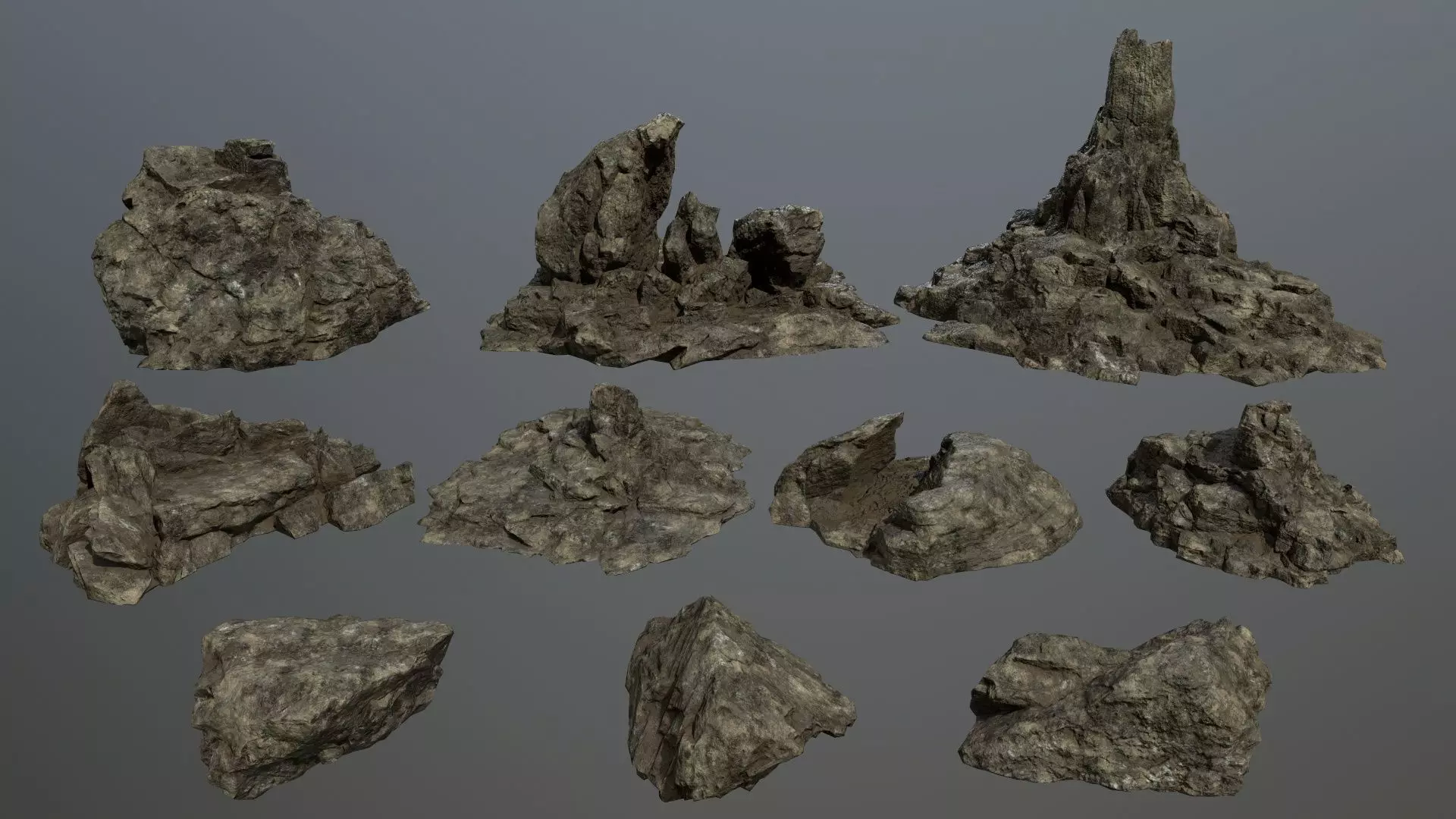rocks rock Low-poly 3D model_0