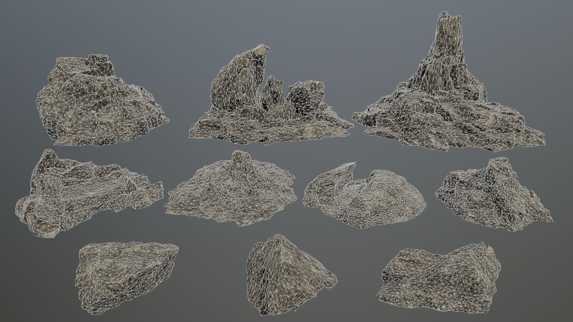 rocks rock Low-poly 3D model_21