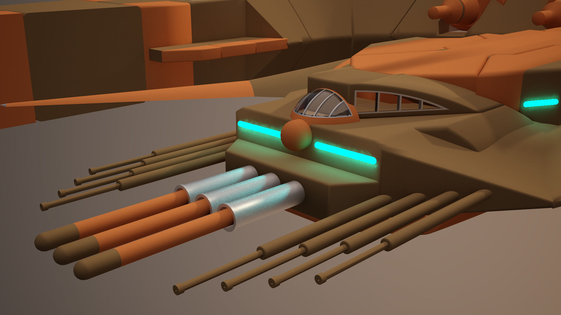 Alien space ship Futuristic 3D model_9