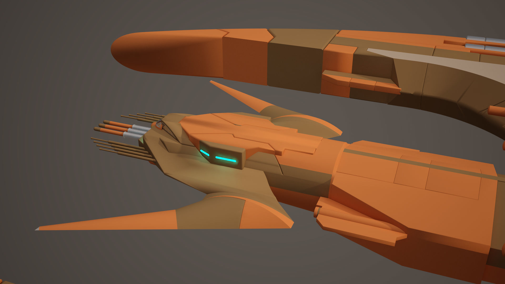 Alien space ship Futuristic 3D model_10
