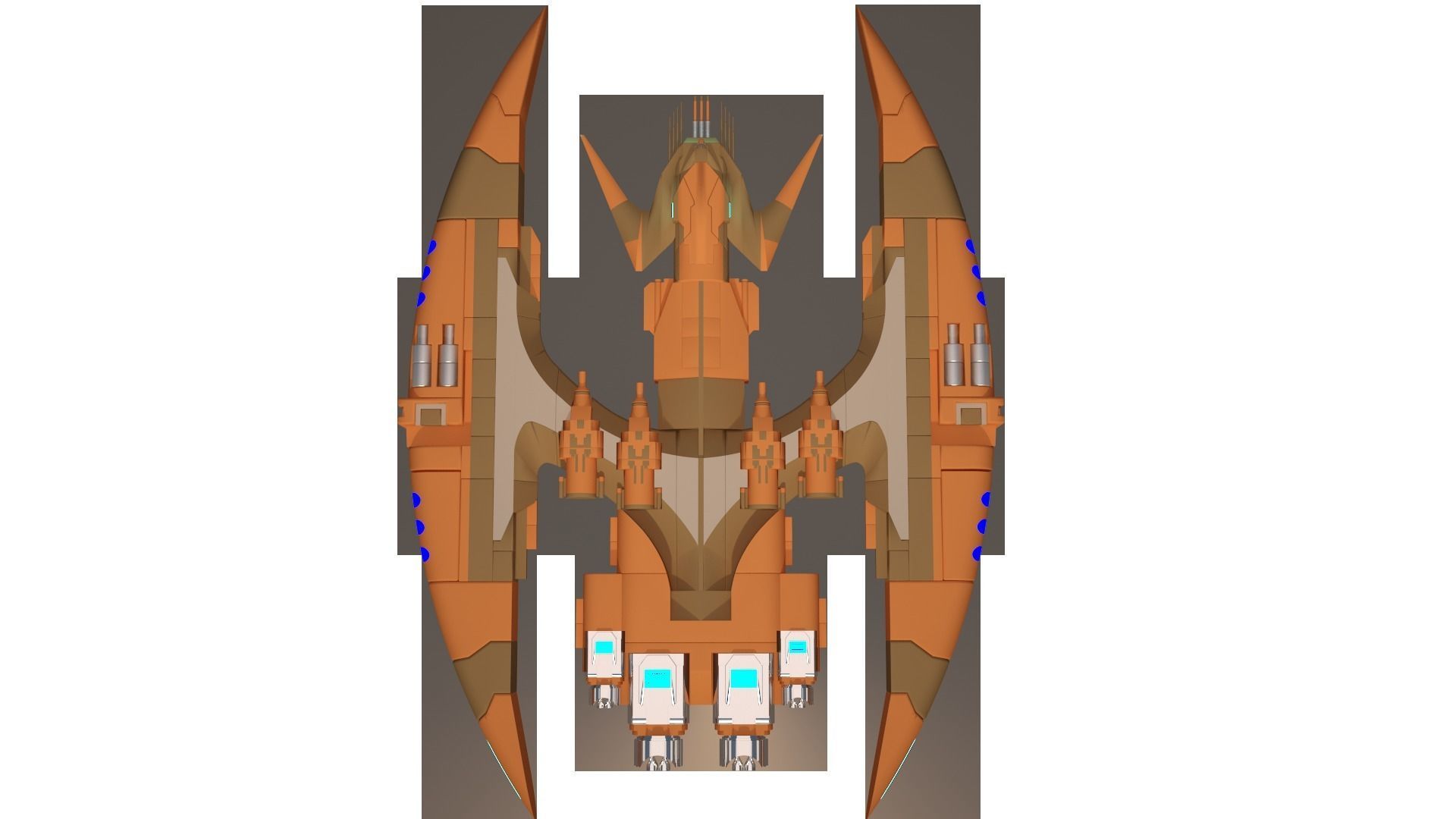 Alien space ship Futuristic 3D model_18