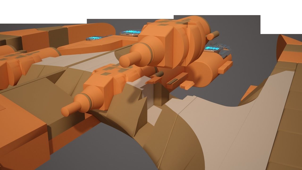 Alien space ship Futuristic 3D model_11