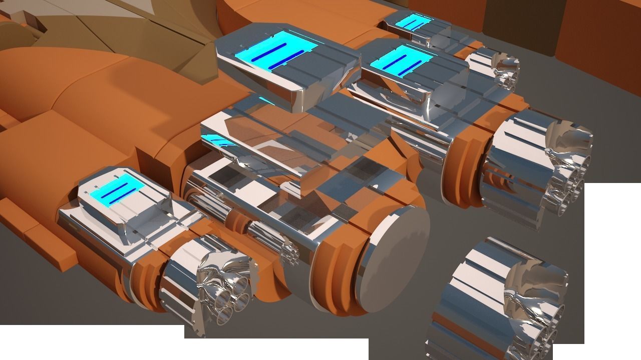 Alien space ship Futuristic 3D model_12