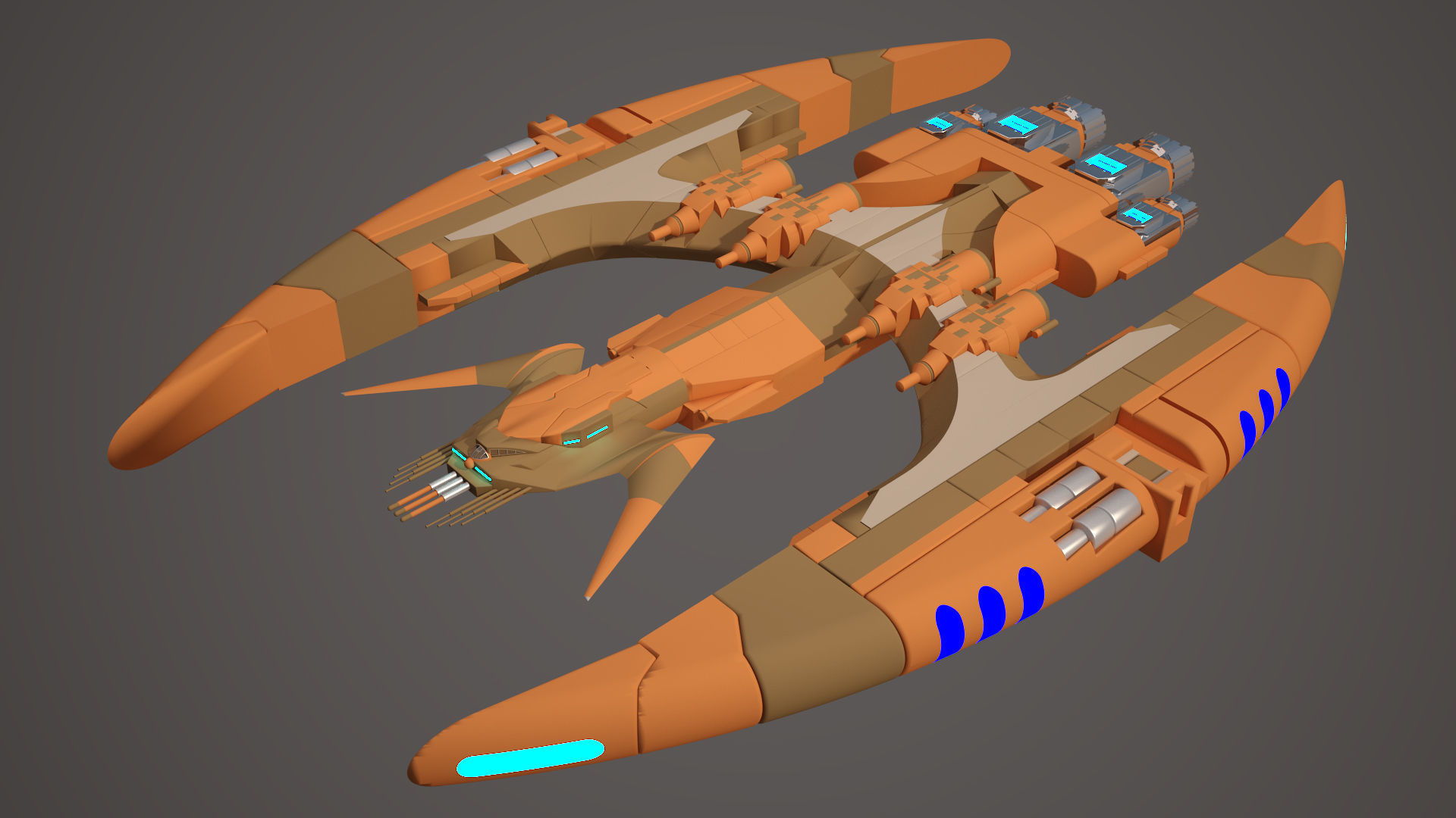 Alien space ship Futuristic 3D model_22