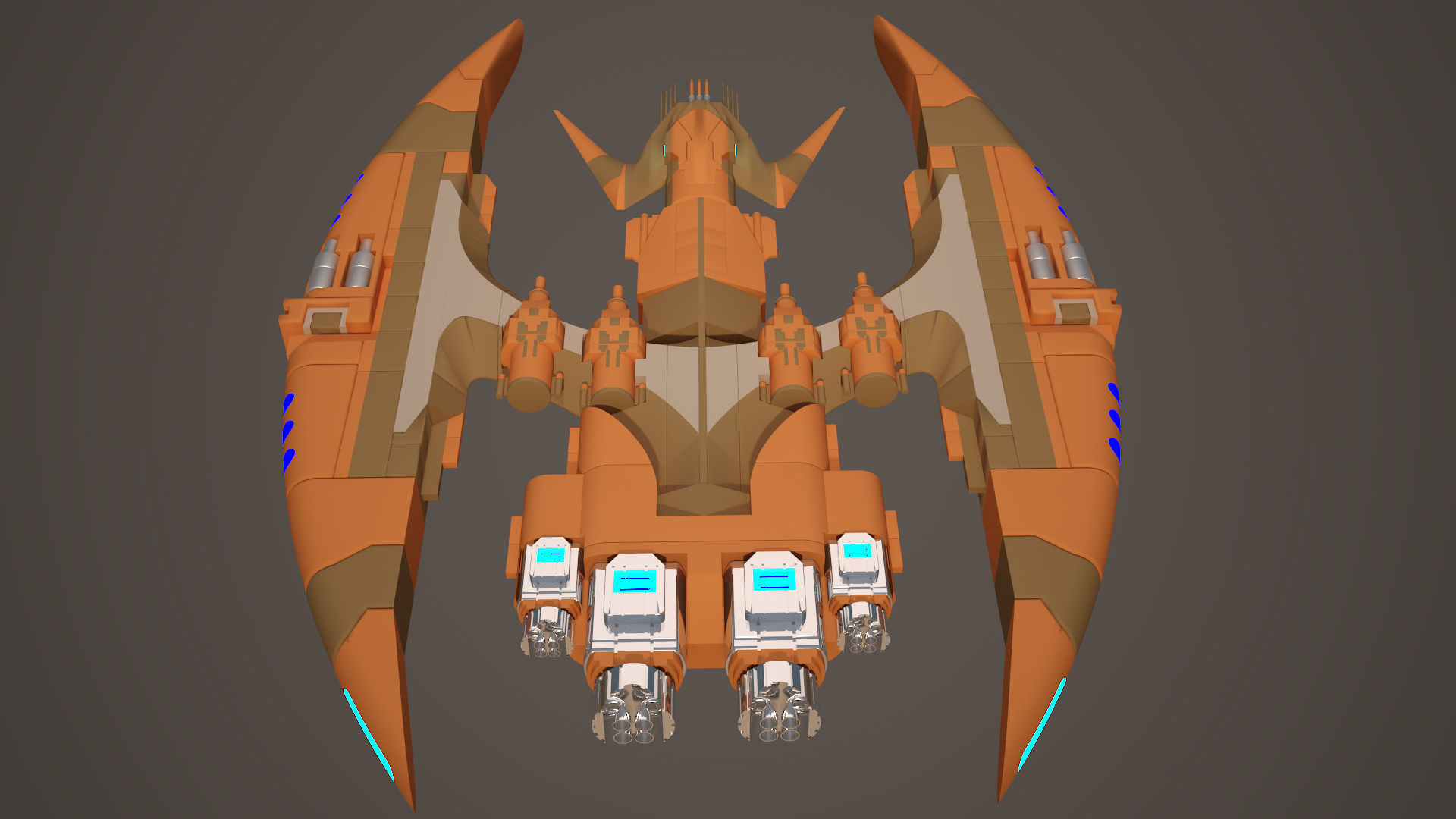 Alien space ship Futuristic 3D model_7