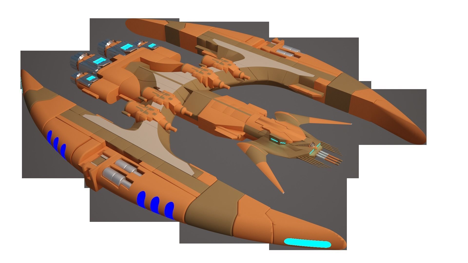 Alien space ship Futuristic 3D model_21