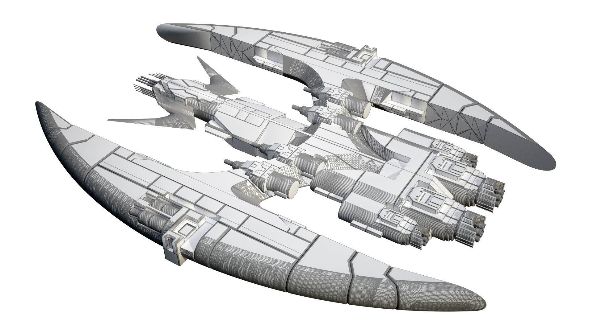 Alien space ship Futuristic 3D model_15