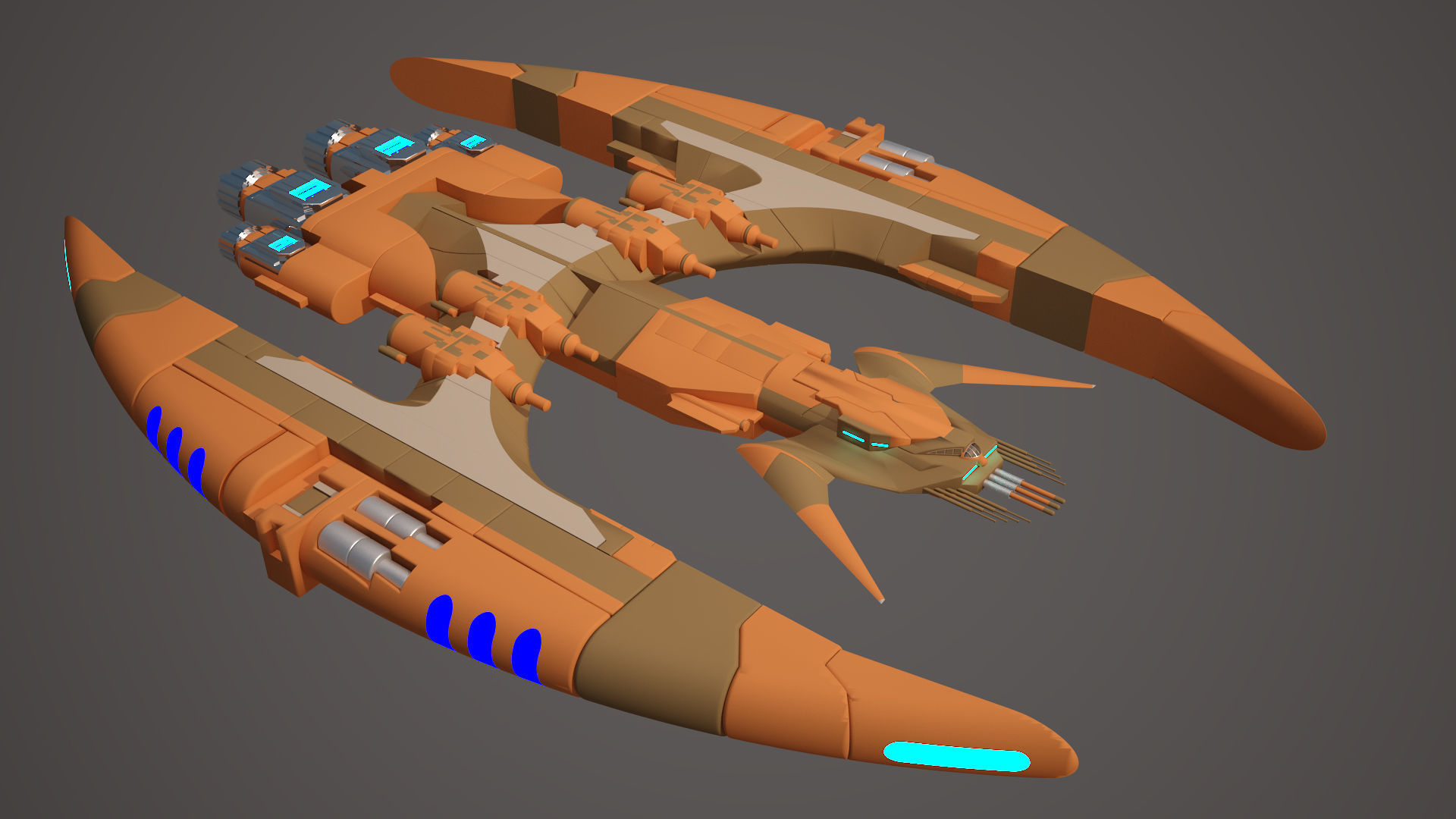 Alien space ship Futuristic 3D model_20