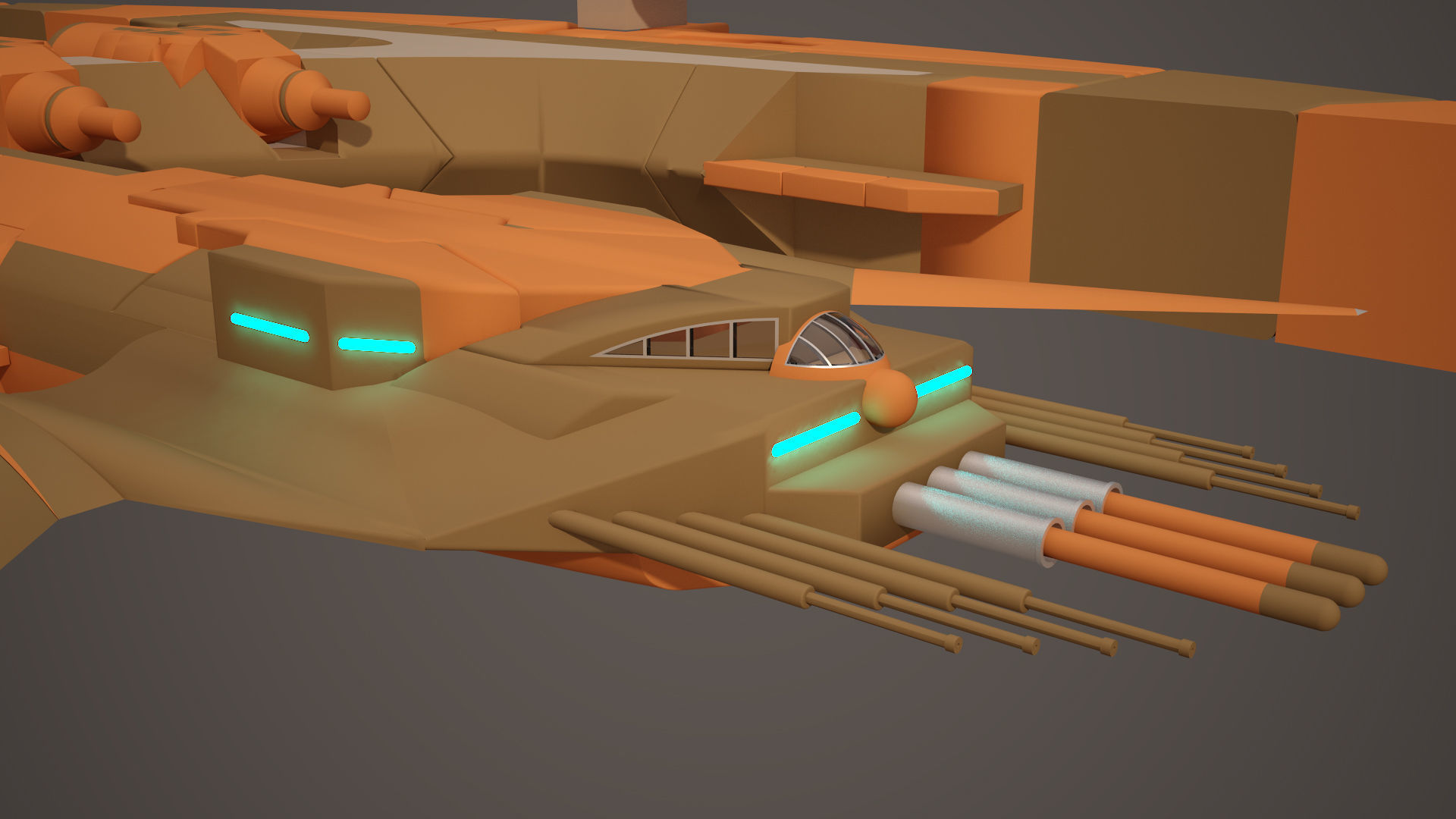 Alien space ship Futuristic 3D model_13