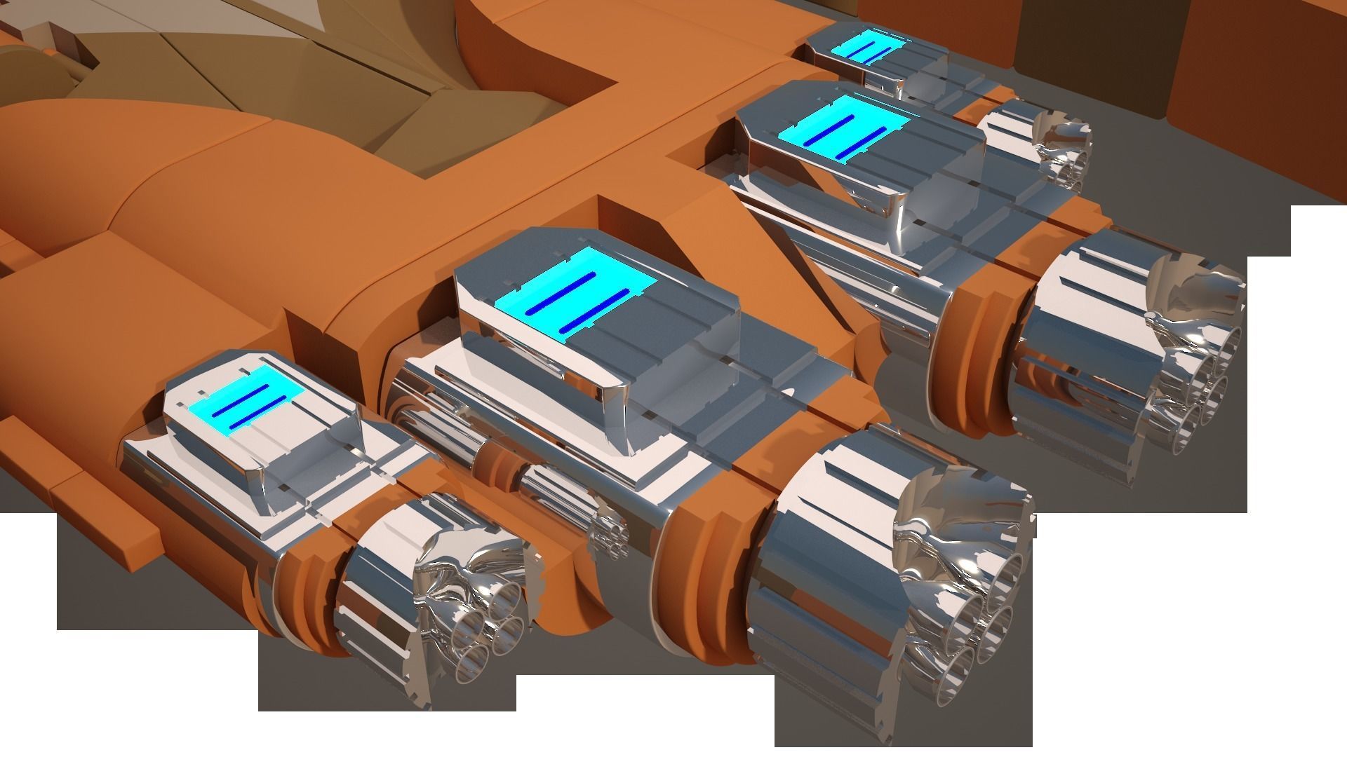 Alien space ship Futuristic 3D model_16