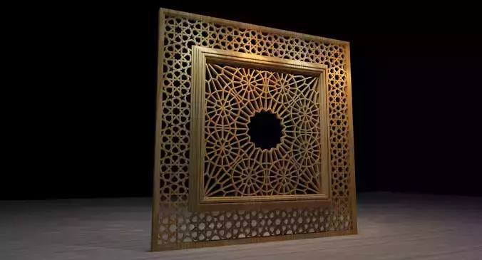 seamless islamic wooden panel