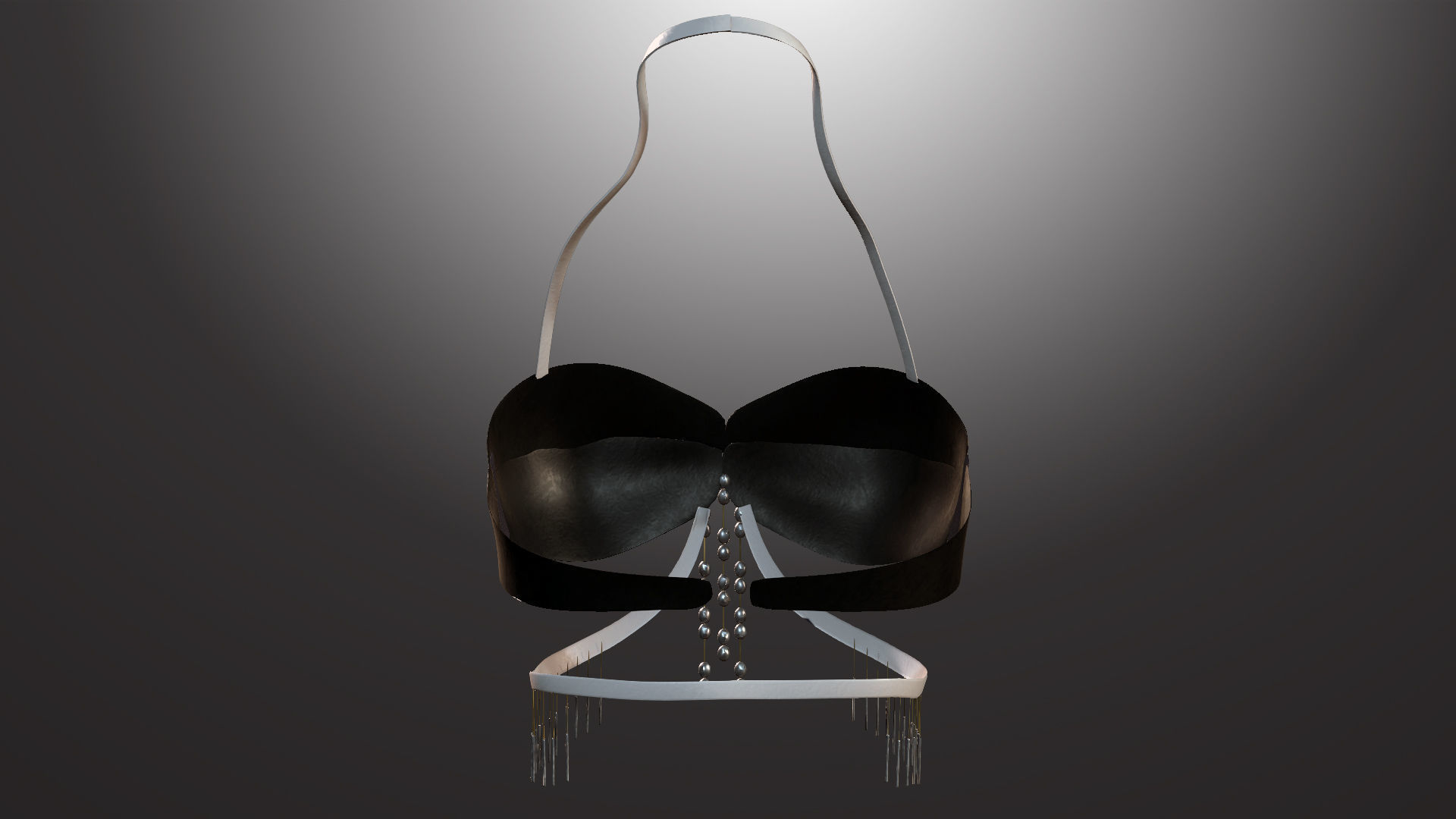 DTS-Model01-Bra1F bra with fringes Low-poly 3D model_3