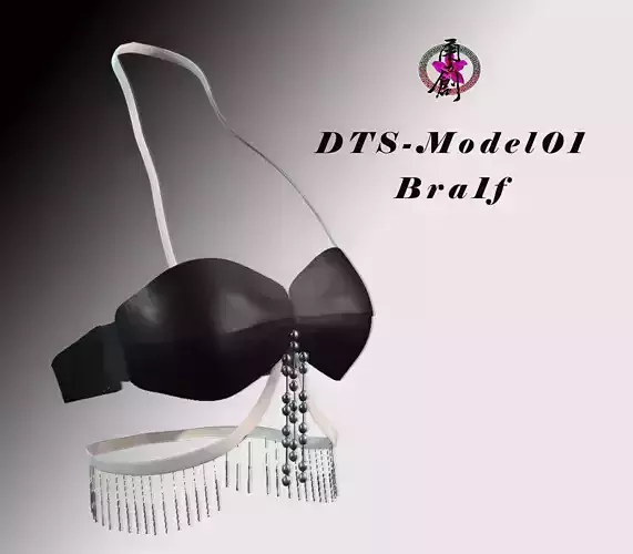 DTS-Model01-Bra1F bra with fringes Low-poly 3D model