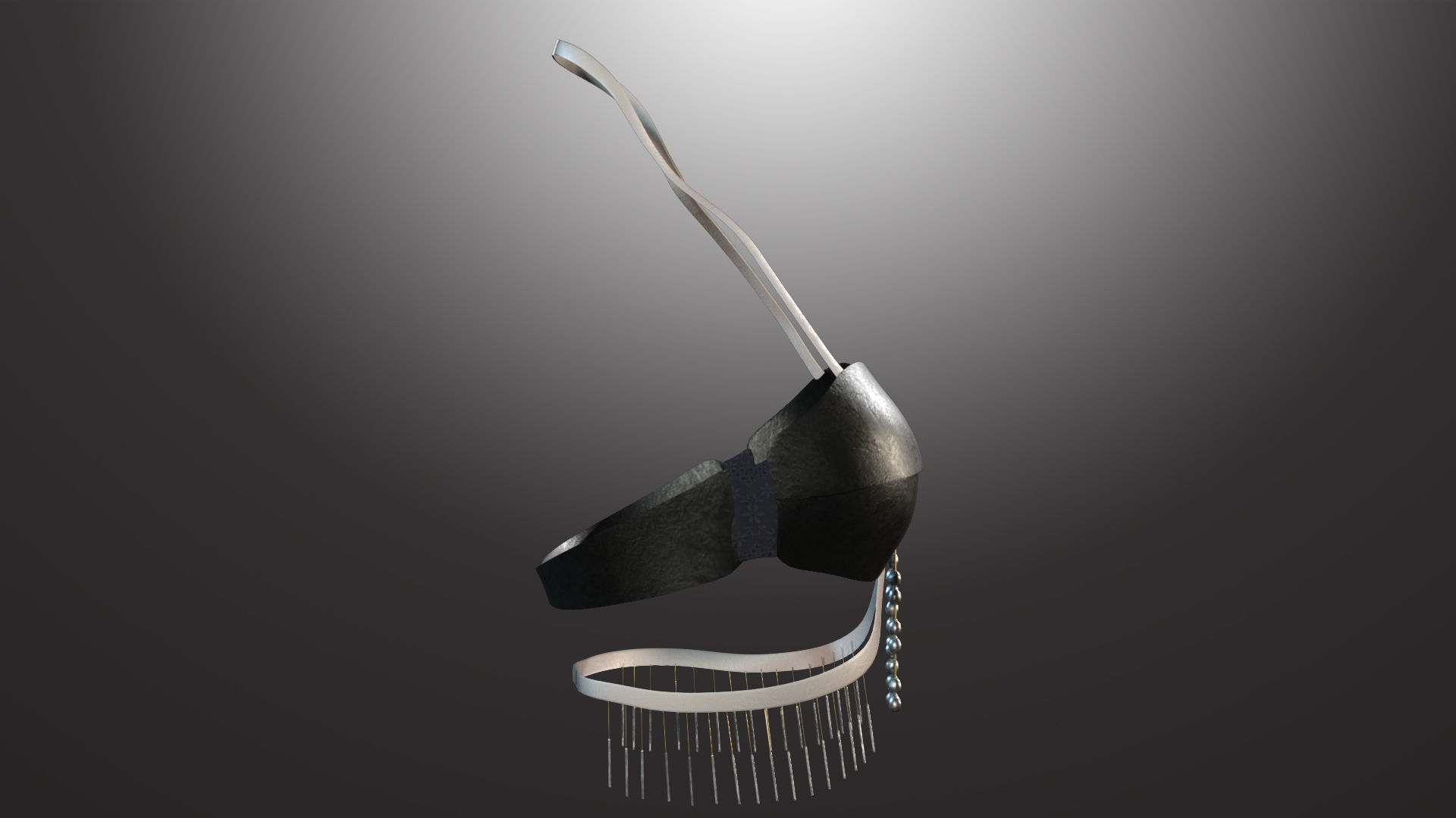 DTS-Model01-Bra1F bra with fringes Low-poly 3D model_2