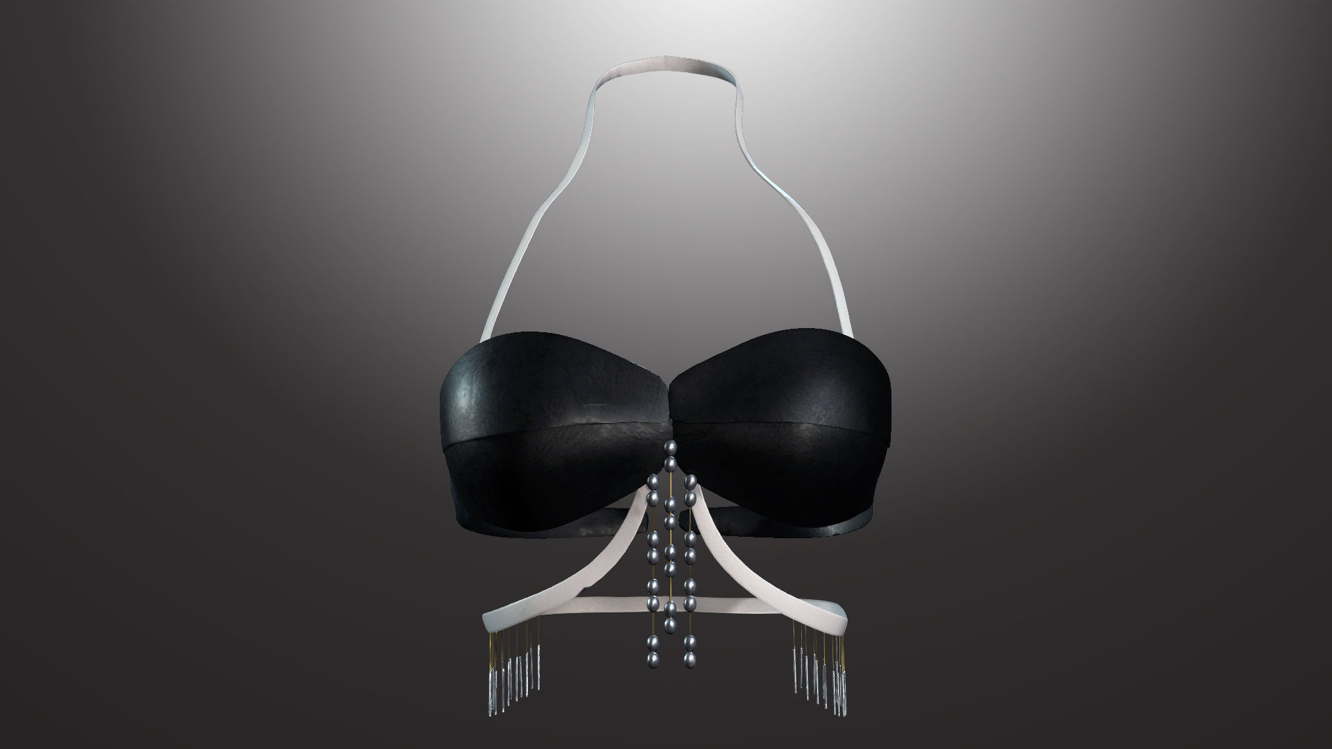 DTS-Model01-Bra1F bra with fringes Low-poly 3D model_1