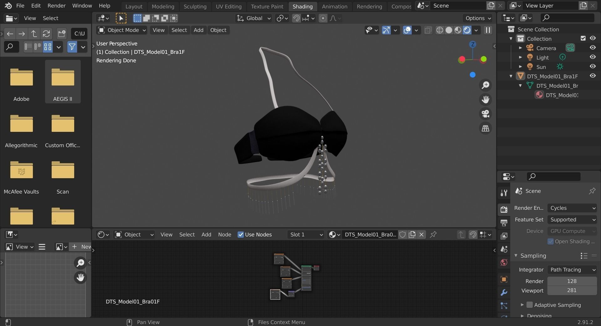 DTS-Model01-Bra1F bra with fringes Low-poly 3D model_5