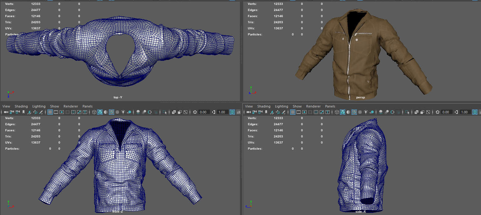 BOMBER military jacket 3D model_15